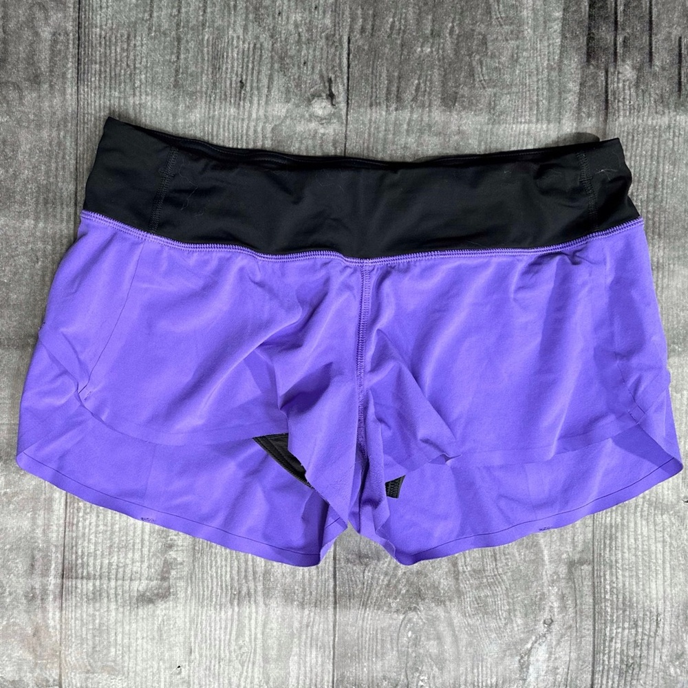 Lululemon Run Speed Shorts Naked Seam in Power Purple / Black [7007]